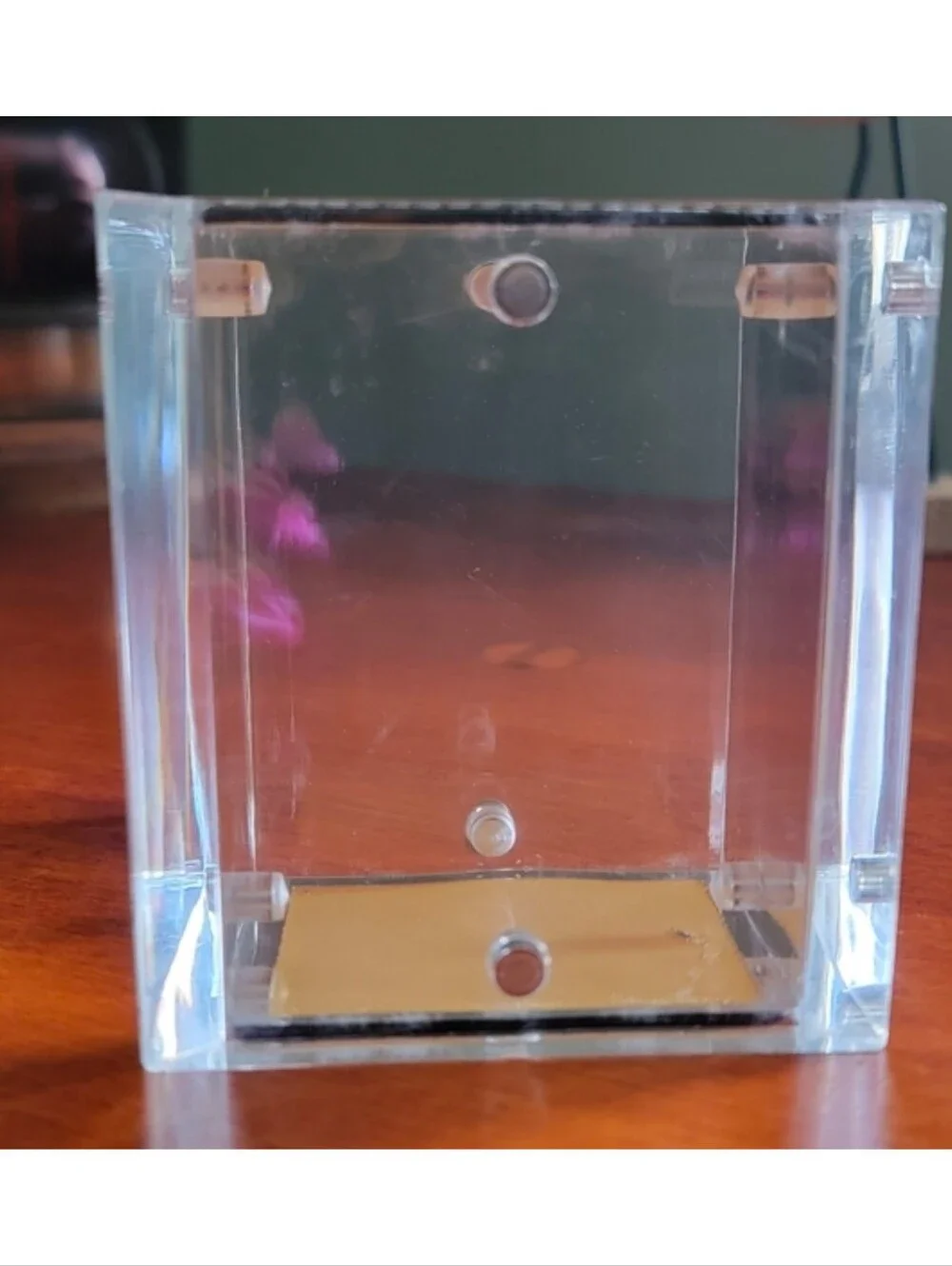 Coach Acrylic Magnetic Photo Cube Frame Lucite Desk Decor Leatherware
